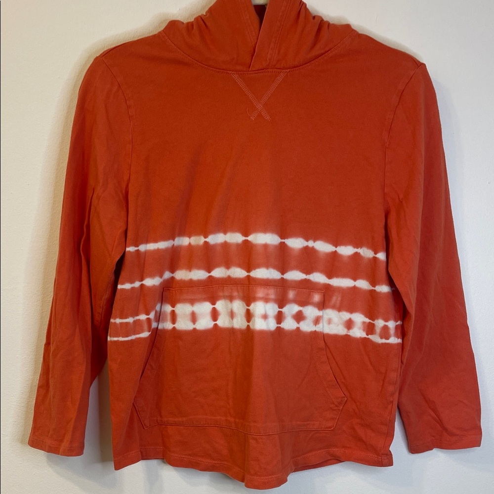 Wonder Nation Boys Hooded Orange Tie-Dye Long Sleeve Tee Size Large 10/12 Husky